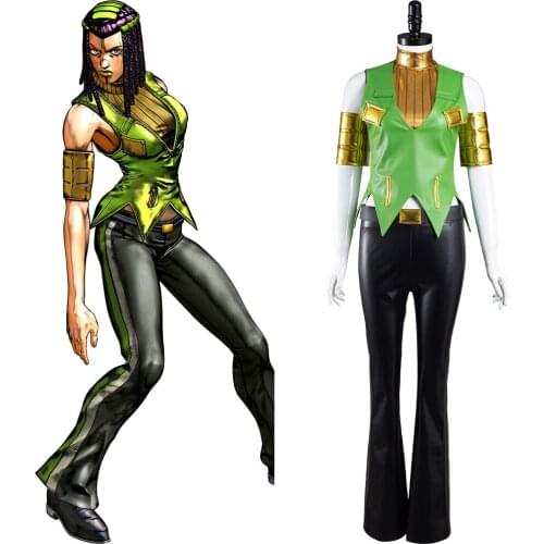 Anime JoJo‘s Bizarre Adventure Ermes Costello Cosplay Costume Outfits Halloween Carnival Suit