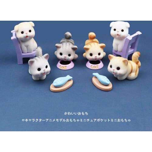 Creative Animal Figurines Pet Cute Kung Fu Small Cat Toys Set Crafts Home Car Decoration Jouet Fille Ornaments Gifts BK50SB