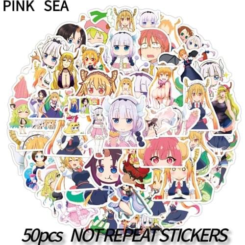 10/30/50Pcs/set Cartoon Anime Miss Kobayashis Dragon Maid Graffiti Mix Stickers For Kids Luggage Case Laptop Skateboard