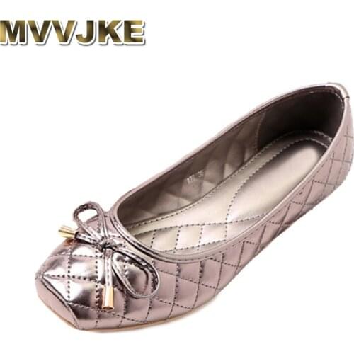 MVVJKE New 2019 Spring Shoes Women Flats Square toe Soft Single Shoes Ladies Brand Shoes Fashion Flat