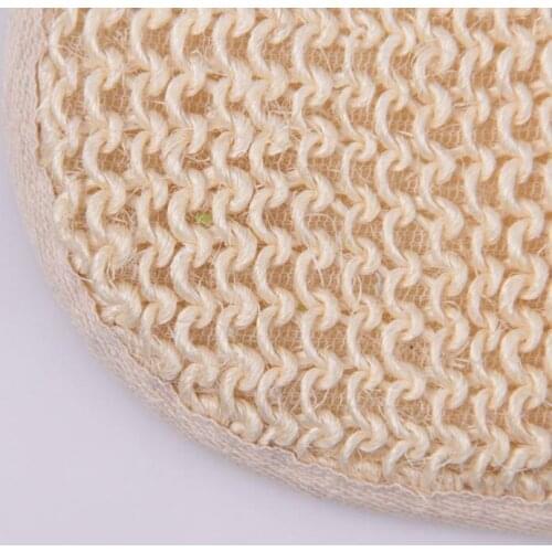 Natural Sisal Fiber Pad Back Pad Shower Sponge Soft Exfoliating Bath Shower Pad with Terry Cloth LX6774