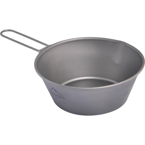 New WIDESEA Camping Titanium Bowl Tableware Cookware Foldable Handle Outdoor Cup Tourism Pot Hiking Backpacking Picnic