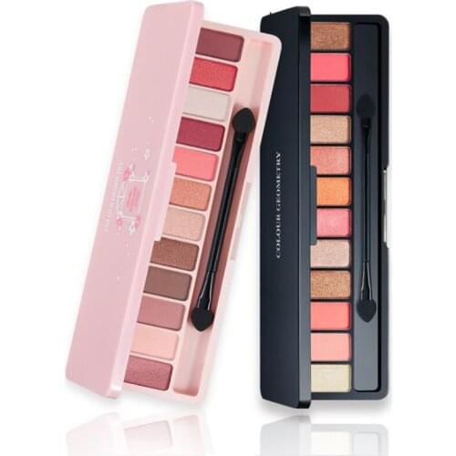 New Girls 12 Colors Makeup Eyeshadow Palette Matte Pearl Flicker Smoky Eye Shadow in One Palette Makeup Set for Eyes Beauty