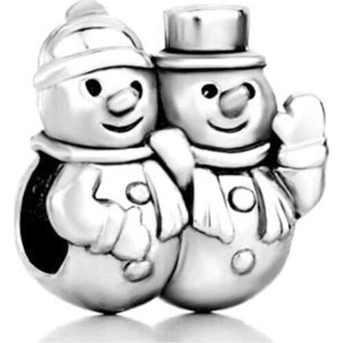 Wholesale 10 Pieces Feminine Jewelry, DIY Beads, Christmas Snowman Amulet Beads