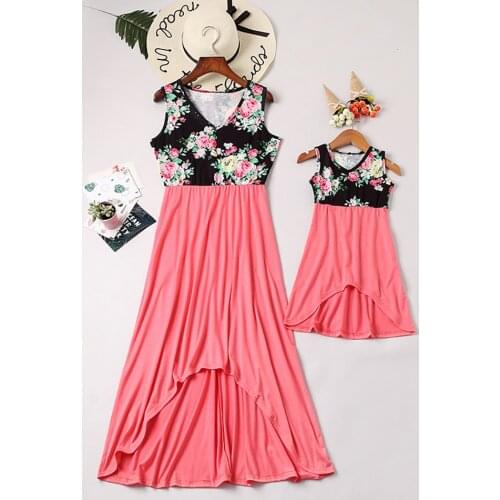 Family Look Mother Daughter Dresses Striped Matching Mommy and Me Clothes Mom Mum Mama and Baby Girls Vest Dress Family Outfits