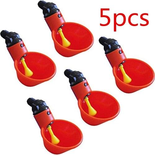 5Pcs Chicken Waterer Hens Quail Birds Drinking Bowls Water for Chicken Coop Chick Nipple Drinkers Poultry Farm Animal Supplies