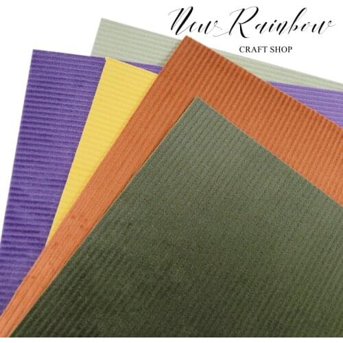 New Rainbow 30x30cm/Sheet Autumn Color Corduroy Fabric Felt Back Making Hair Bows, Accessories, Earrings , DIY Craft Projects