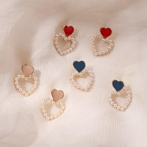 Sweet Dangle Earrings For Women OL Simulation Pearl Alloy Fashion 2021 Accessories Girls gifts Party Stud Earrings Oorbellen new