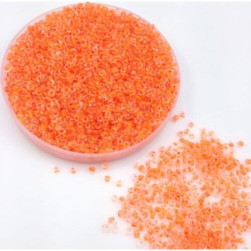 16g 1000pcs 2mm 12/0 Orange Clear Color Round Loose Spacer Beads Cezch Glass Seed Beads Handmade Jewelry Making DIY Garment Bead