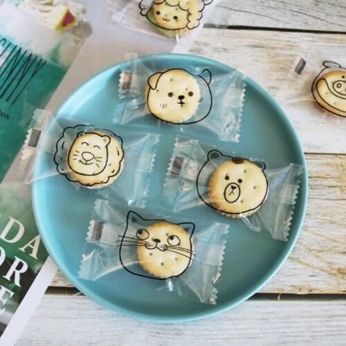 200pcs Plastic Candy Cookies Bag Heat Seal Candy Chocolate DIY Biscuits Packaging Bags for Kids Birthday Wedding Party Supplies