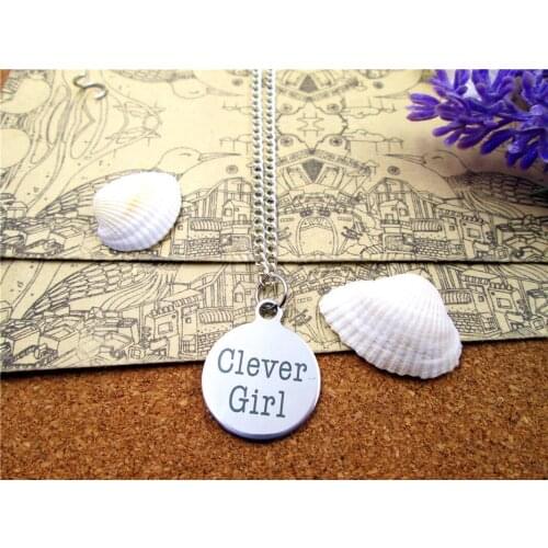 3pcs/lot Fashion stainless steel necklace "clever girl" Charms Pendant necklace Jewelry Gift more style for choosing