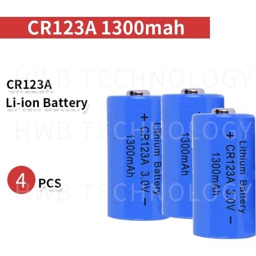 4PCS 3V CR123A CR 123A Lithium battery cell 1300mah CR123 CR17335 CR17345 16340 LiMnO2 dry primary battery for camera
