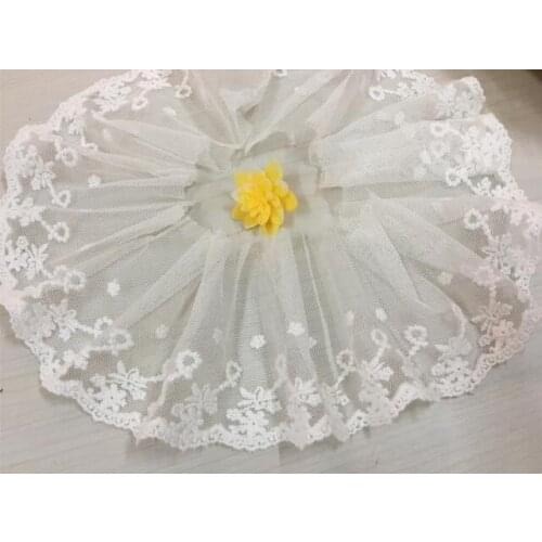 5 Meters/Lot 9cm Width Pretty Beige Cotton Embroidered Lace Trim Fabric Ribbon Charming