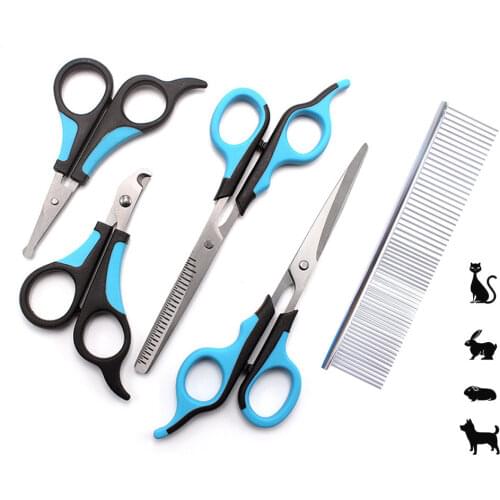 Stainless Steel Pet Dogs Gromming Scissors Up Down Curved Shears Sharp Edge Animals Cat Hair Cutting Barber Cutting Tools Kit
