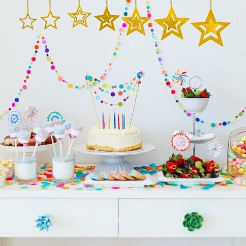 7pc Creative Exquisite Paper Stars Wall Hanging Pendant Birthday Party Wedding Interior Decoration Literary And Romantic