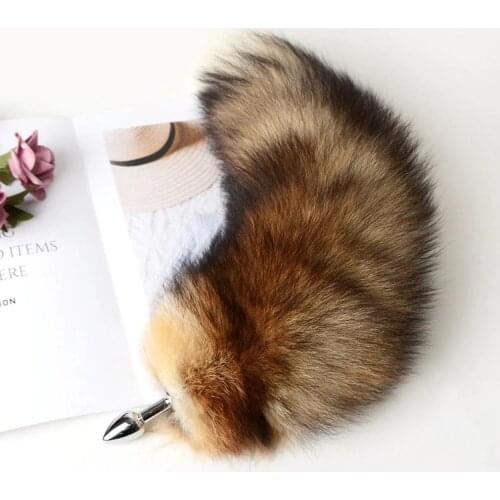 Adult Anal Plug Real Fox Tail Cosplay Butt Plug Anal Erotic Sex Products Anal Sex Toys for Woman Couples Games Flirting Store