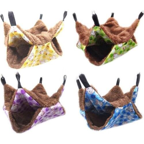 Large Pet Birds Hamster Hanging House Small Animals Squirrel Cotton Hammock Beds Nesters Double Layer Rat Squirrel Warm House