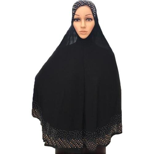 Overhead One Piece Hijab Khimar Headscarf Prayer Hat Niqab Muslim Women Scarf Islamic Turban Head Wrap Full Cover Hijab Arab New