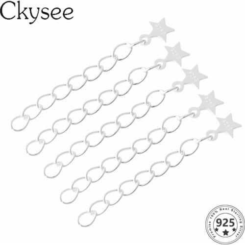 Ckysee 925 Sterling Silver High Quality Extension Chains With Heart Tag For Necklace Bracelets Wholesale DIY Jewelry Making Acc