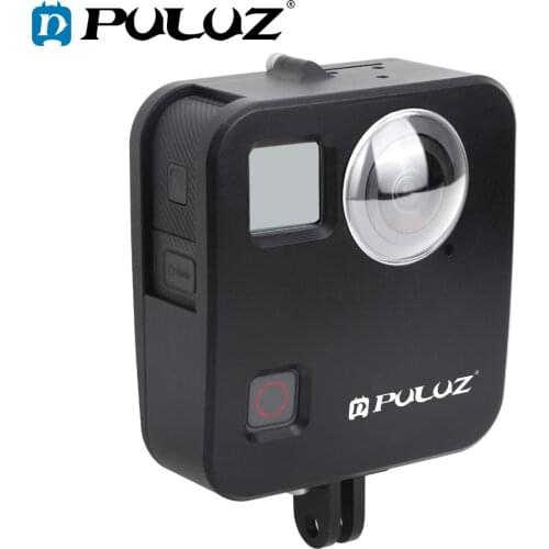 PULUZ Case Cover For GoPro Fusion Housing Shell CNC Aluminum Alloy Protective Cage with Basic Mount & Lens Caps