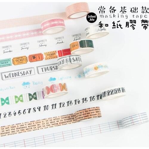 DIY Decoration Adhesive Tapes Japanese Paper Vintage Traveller Diary Washi Tapes Masking Tapes stickers stationery 15cm*7m