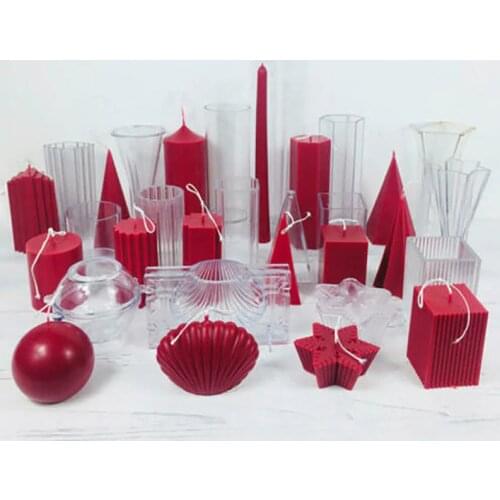 DIY Aromatherapy Candle Mold Clear Plastic Soap Wax Mould Home Handmade Candles Soap Clay Crafts Decoration Ornament Making Mold