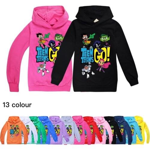 HOT Girls Sweatshirt Teening Titans GO Kids Hoodies Autumn Clothes Long Sleeve Cartoon Top Tees Children Clothing Boys T Shirt