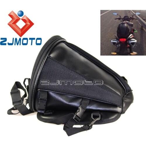 ZJMOTO Hot Selling Supermoto Universal Black Bag Bike Pannier Rear Rack Pack Tail Seat Trunk Bag Strong Durable