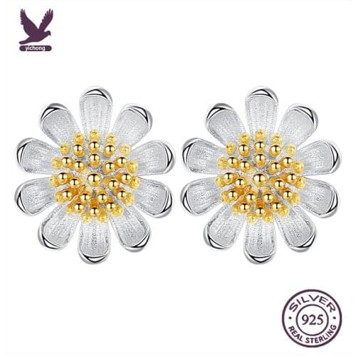 Ears Shining Zircon Small Stud Earrings Silver Aretes серьга Ohrringe Boucle d 'oreille Brincos イヤリング Náušnice Garland Flower