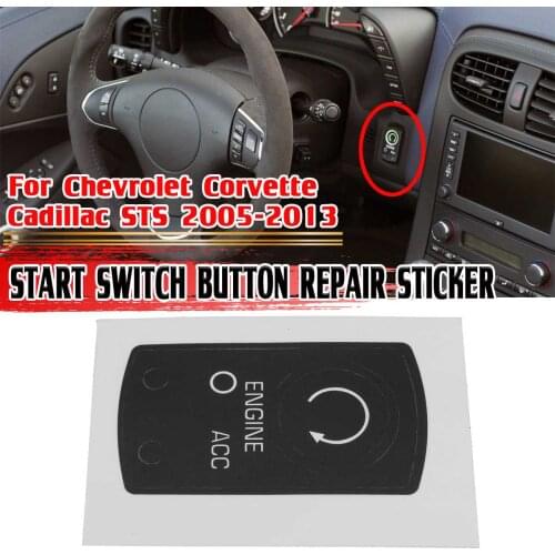 Matte Black Button Repair Sticker Auto Interior Engine Start Switch Stickers For Chevrolet Corvette For Cadillac STS 2005-2013