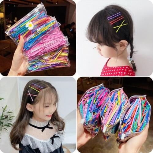 50pcs/set Girls Metal Barrettes Colorful Hair Pins Baby Kid Hairpins Children Hair Clip Women Barrette Headwear Hair Accessories