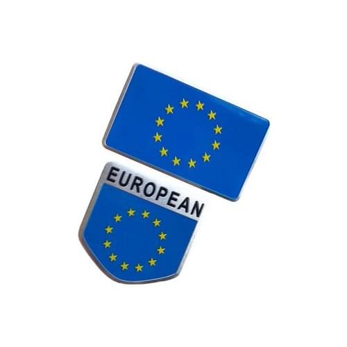 Set European Union Flag Emblem Badge Motorcycle Fairing Decals Stickers for Auto Doors Windows Trunks Car Accessories