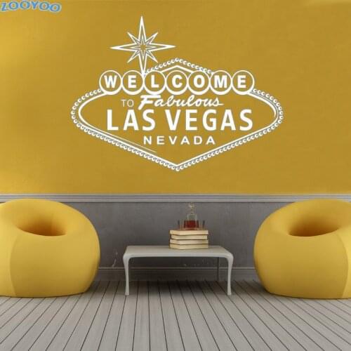 Wall Sticker Welcome To Fabulous Las Vegas Wall Decals Vinyl Character Art Decorative Wall Decal For Living Room