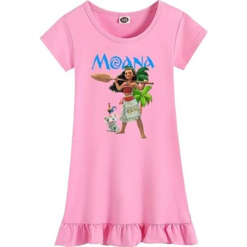 New 2021 Polynesian Costume for Girls Moana ice silk nightdress home wear skirt Dresses