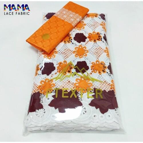 Wholesale Price!!! 2.5+ 2.5 Yards 2021 Shiny Bazin Riche Brocade With 100% Cotton Swiss Voile Lace For Senegal Wedding Dress