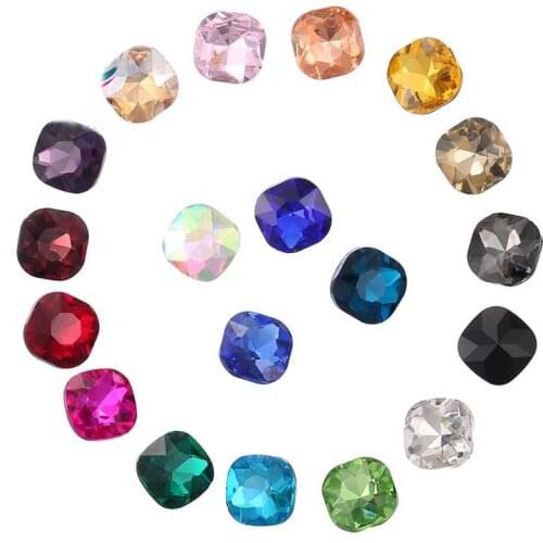 Whole Sales 300pcs Mixed Colors Pointed CUSHION CUT Fancy Glass Stones(Various Sizes)