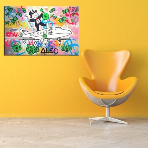 Alec Monopolies PJ Fly HD Wall Art Canvas Poster And Print Canvas Painting Decorative Picture For Office Living Room Home Decor