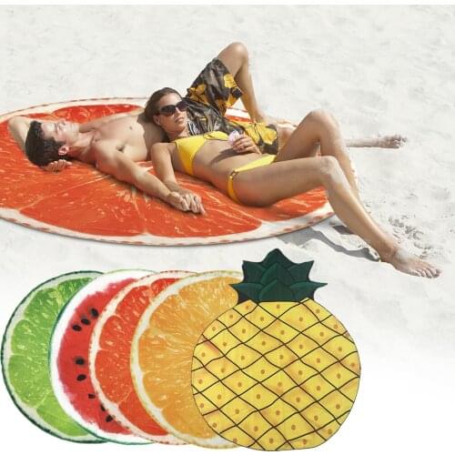 Summer New Pineapple watermelon Beach Towel Tapestry Carpet With Tassels Microfiber Beach Picnic Blanket Mat Tapestry hot sell