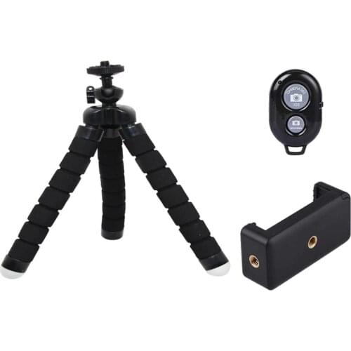 Portable Mini Flexible Sponge Octopus Tripod Stand With Remote Shutter For Smartphone Camera Mobile Phone Accessories