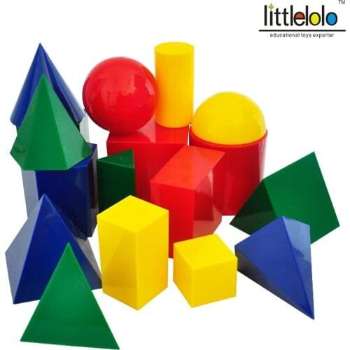 Professional educational learning resouce 3D gemetry for school use class use or home early learning 17 shapes top quality