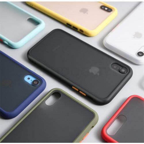 50pcs/lot Color Frame Transparent Matte Phone Case For iPhone 12 Mini 11 Pro Max XR XS Max 7 8 6 6S Plus Protective Back Cover
