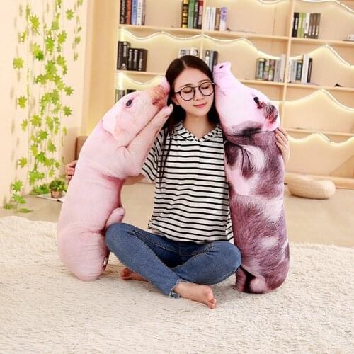 Dropshipping simulation Sleeping Pig Plush Pillow Stuffed Printing Animal Pillow Lumbar Support Bed Chair Cot Decor Cushion