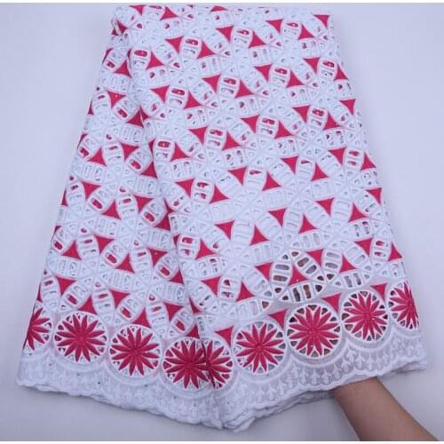 Pink White Swiss Voile Lace In Switzerland With Holes African Swiss Cotton Dry Lace Fabric With Stones For Nigerian Dress S1785