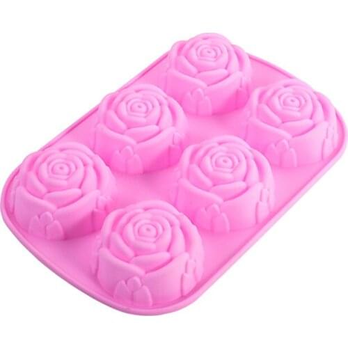 Rose Silicone Cake Mold 3D Flower Fondant Mold Cupcake Jelly Candy Chocolate Decoration Baking Moulds Cake Decorating Tools