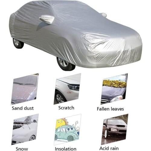 Universal Car Covers Sun Dust UV Protection Outdoor Auto Full Umbrella Size S/M/L/XL/XXL For Sedan