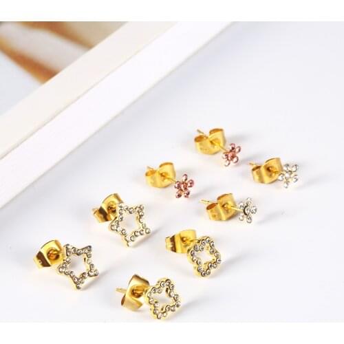 OUFEI Stainless steel Jewelry Woman Vogue 2019 Charm Stud Earrings for Women Fashion Jewelry Accessories Wholesale lots bulk