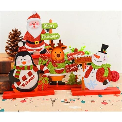 1 pcs 18cm Creative Wooden Santa Claus Desktop Christmas Decorations For Home New Year Decor 2022 Gift For Children Xmas Things