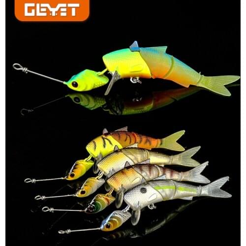 1Pcs soft Bait Jig Head Multi Jointed With Hook Fishing lure 75mm 8g Artificial plastic Wobbler fish-shaped Lures Tackle