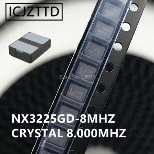 10PCS 8.000 NX3225GD NX3225 3225 8M 8MHZ 8.000MHZ SMD 3.2x2.5 2P 3225 3.2mm*2.5mm Crystal RES NEW Original
