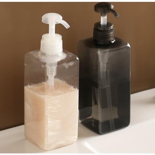 2 in 1 set 600ml Soap Dispenser Hand Sanitizer Shower Gel Shampoo Bottle Bathroom Plastic Lotion Refill Empty Storage Bottles
